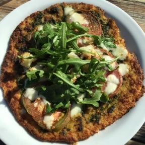 Gluten-free cauliflower pizza from Malibu Farm Restaurant